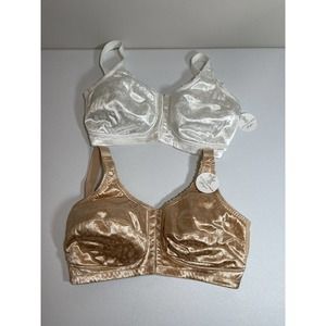 2 Classique Post Mastectomy Bra 38D Front & Back Closure Soft Support